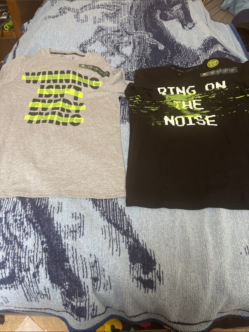 Two packXersion Boys' Short-Sleeve Tees in Gray & Black with Neon Green Graphics